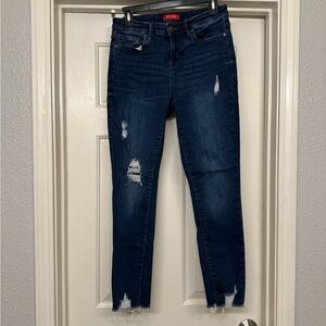 Guess Dark Blue Distressed Skinny Jeans
